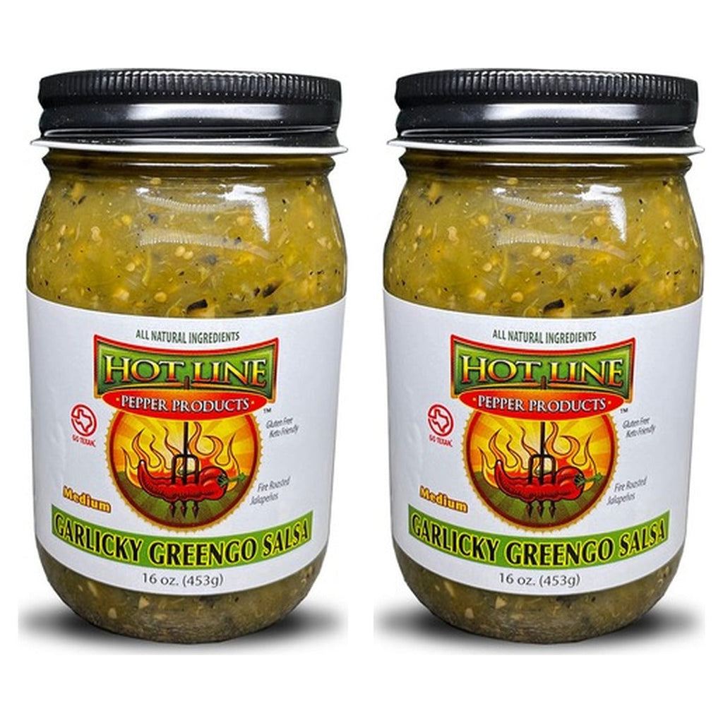 Garlicky Greengo Salsa 2-Pack — two 16 oz jars