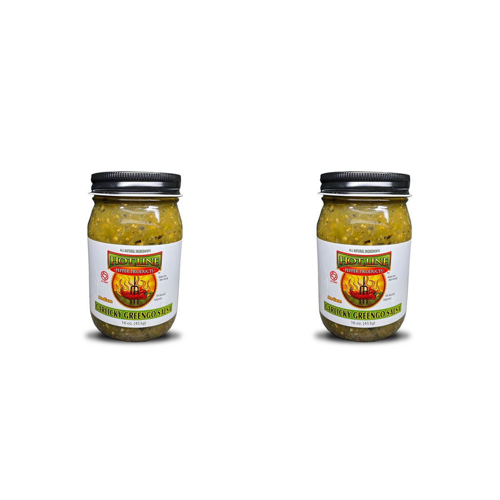 Garlicky Greengo Salsa 2-Pack — two 16 oz jars