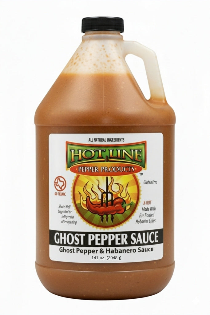 Hot Line Ghost Pepper Sauce 1 Gallon (141 oz) jug