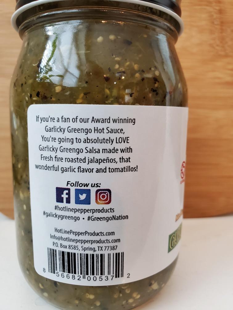 Garlicky Greengo SALSA 6Pack Hot Line Pepper Products