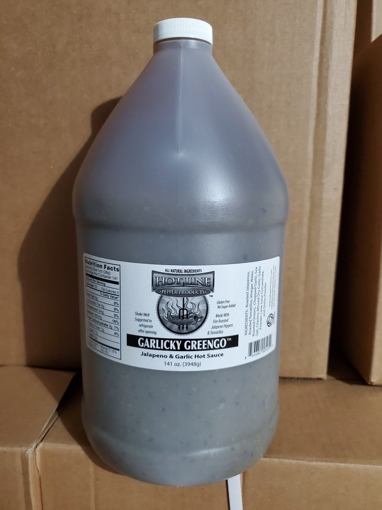 Garlicky Greengo Hot Sauce 1 Gallon Hot Line Pepper Products