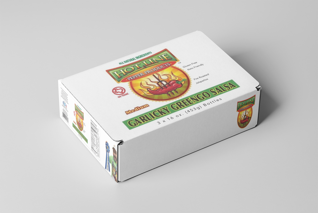 Garlicky Greengo SALSA 3Pack Hot Line Pepper Products